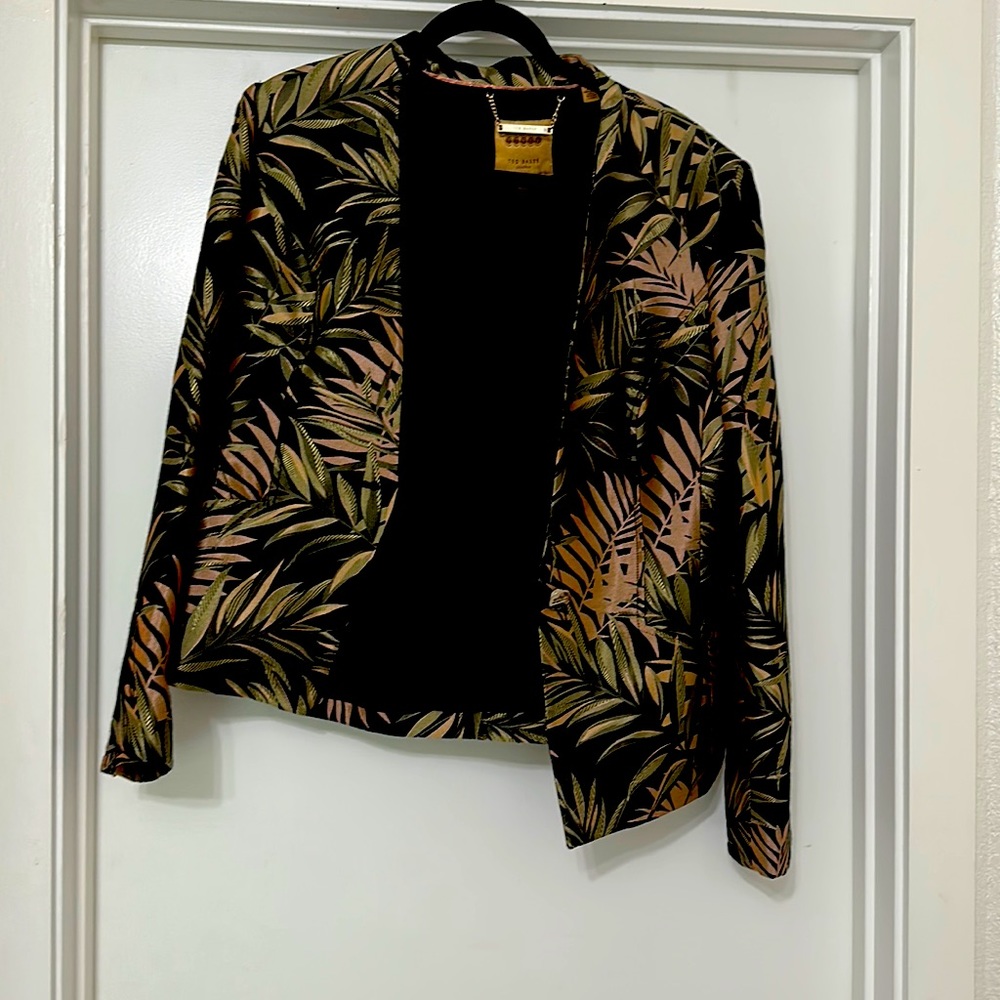 Ted Baker Zamia Palm Jacquard Leaf Print Blazer